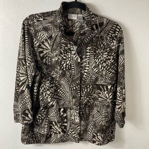 Chico’s Zenergy Brown & Tan Jacket Sz 2 / L
